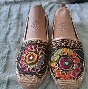 Spring Step Maylis Slip-On Shoes Espadrilles Fabric Floral BOHO Shoes Euro 37